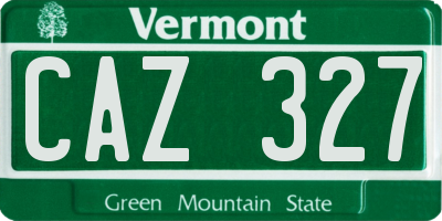 VT license plate CAZ327