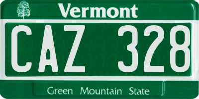 VT license plate CAZ328