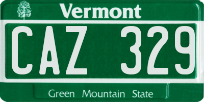 VT license plate CAZ329