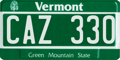 VT license plate CAZ330