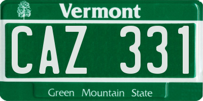 VT license plate CAZ331