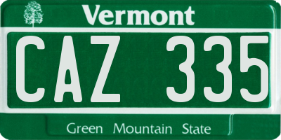 VT license plate CAZ335