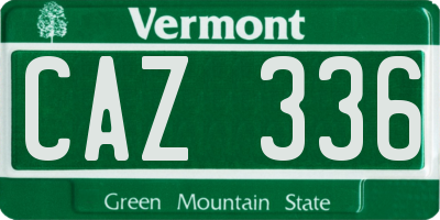 VT license plate CAZ336