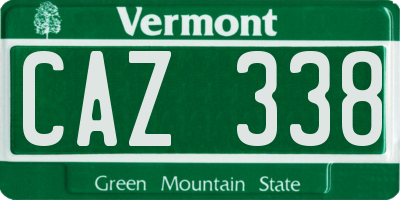 VT license plate CAZ338
