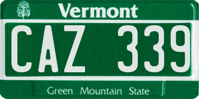 VT license plate CAZ339