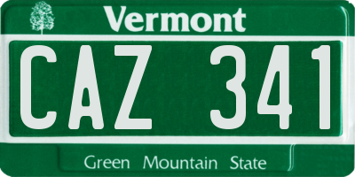 VT license plate CAZ341