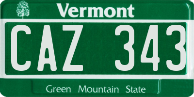 VT license plate CAZ343