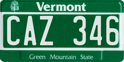VT license plate CAZ346
