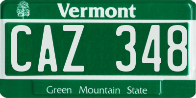 VT license plate CAZ348