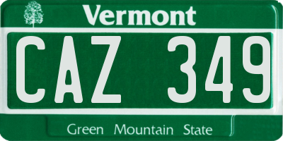 VT license plate CAZ349