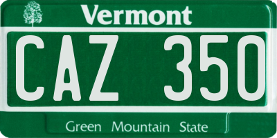 VT license plate CAZ350