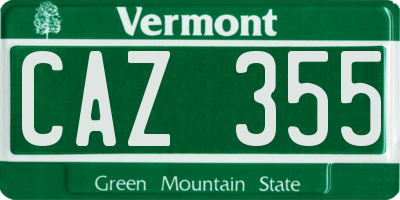 VT license plate CAZ355