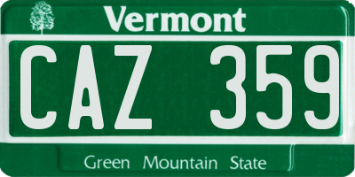VT license plate CAZ359