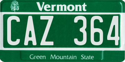 VT license plate CAZ364
