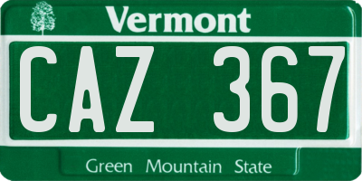 VT license plate CAZ367