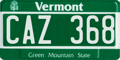VT license plate CAZ368
