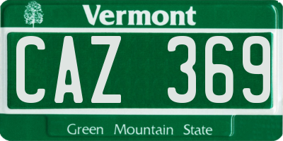 VT license plate CAZ369