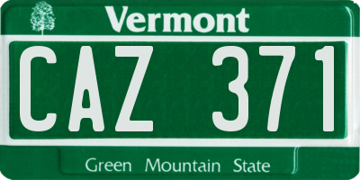 VT license plate CAZ371