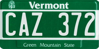 VT license plate CAZ372