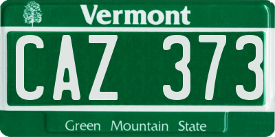 VT license plate CAZ373