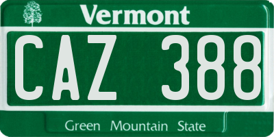 VT license plate CAZ388