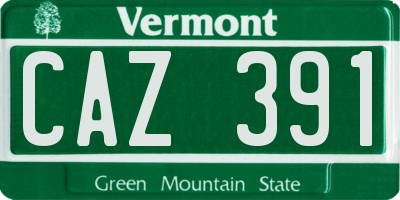 VT license plate CAZ391