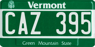 VT license plate CAZ395