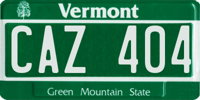 VT license plate CAZ404