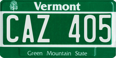 VT license plate CAZ405