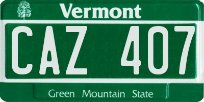 VT license plate CAZ407