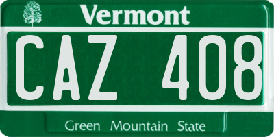 VT license plate CAZ408