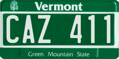 VT license plate CAZ411