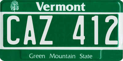 VT license plate CAZ412
