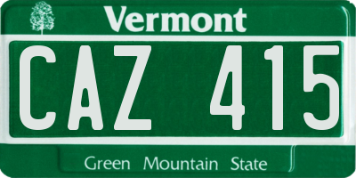 VT license plate CAZ415