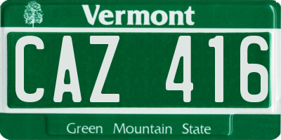 VT license plate CAZ416