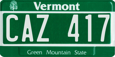 VT license plate CAZ417