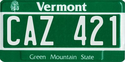 VT license plate CAZ421