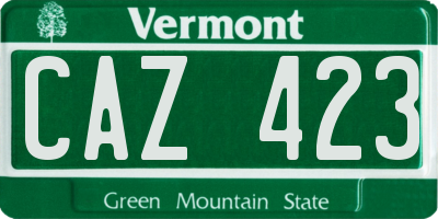 VT license plate CAZ423
