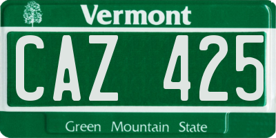 VT license plate CAZ425
