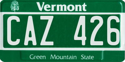 VT license plate CAZ426