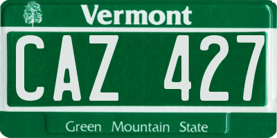 VT license plate CAZ427