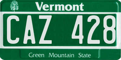 VT license plate CAZ428
