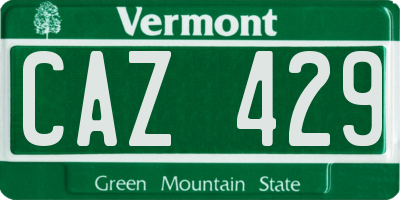 VT license plate CAZ429