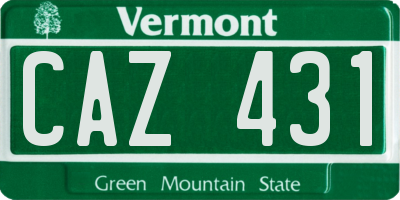 VT license plate CAZ431
