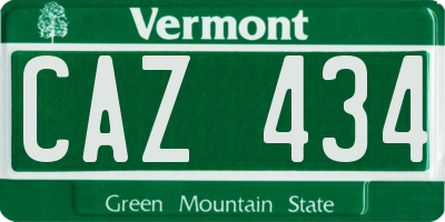 VT license plate CAZ434