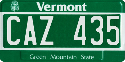 VT license plate CAZ435