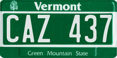 VT license plate CAZ437
