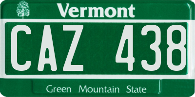 VT license plate CAZ438