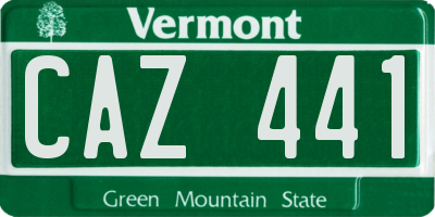 VT license plate CAZ441