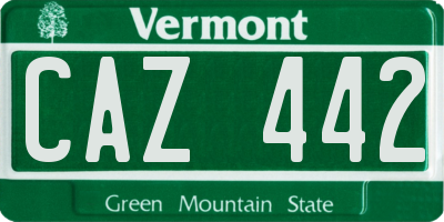 VT license plate CAZ442
